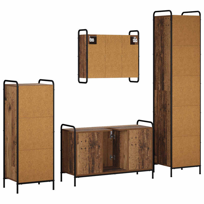 Set dulap baie 4 buc. Lemn vechi 40 x 36 x 181 cm WALTI