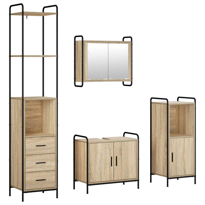 Set dulap baie 4 buc. Stejar Sonoma 40 x 36 x 200,5 cm WALTI
