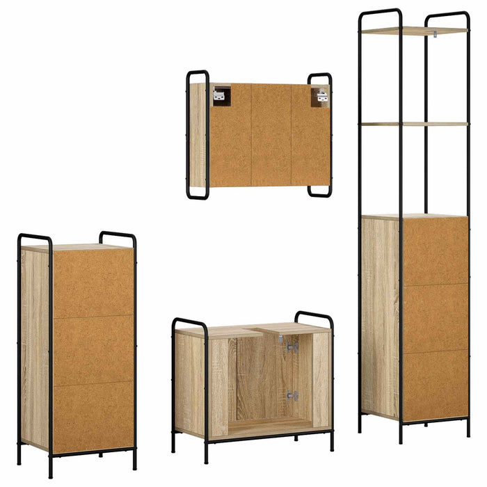 Set dulap baie 4 buc. Stejar Sonoma 40 x 36 x 200,5 cm WALTI