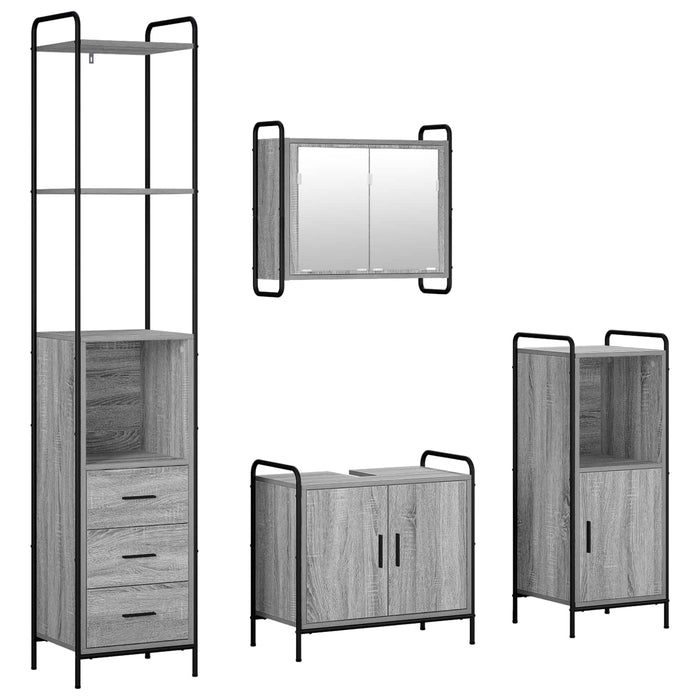 Set dulap baie 4 buc. Sonoma gri 40 x 36 x 200,5 cm WALTI