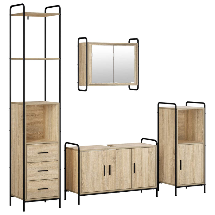 Set dulap baie 4 buc. Stejar Sonoma 40 x 36 x 200,5 cm WALTI