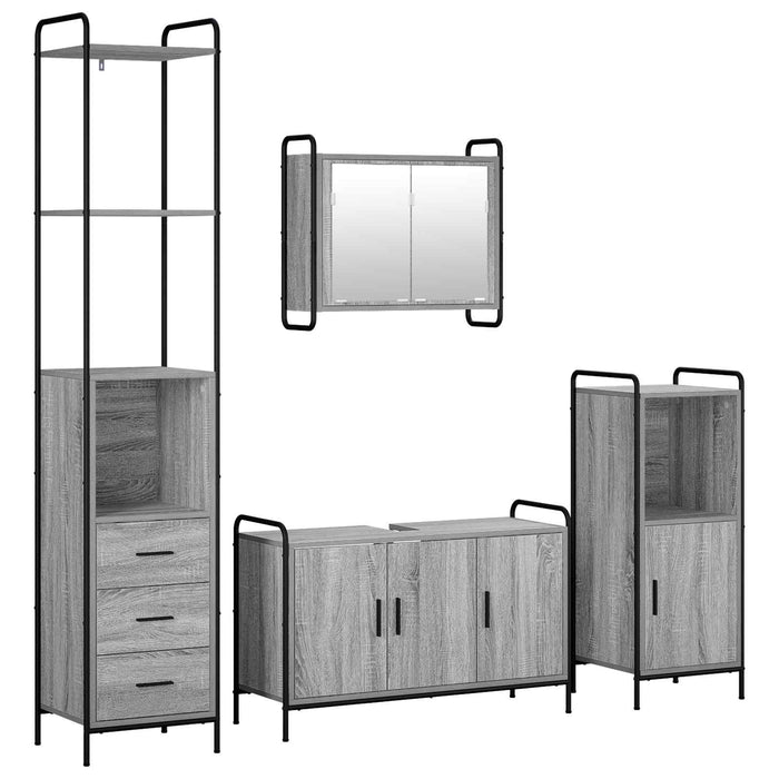 Set dulap baie 4 buc. Sonoma gri 40 x 36 x 200,5 cm WALTI