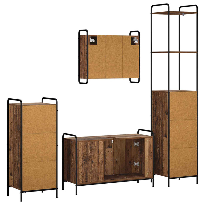 Set dulap baie 4 buc. Lemn vechi 40 x 36 x 200,5 cm WALTI