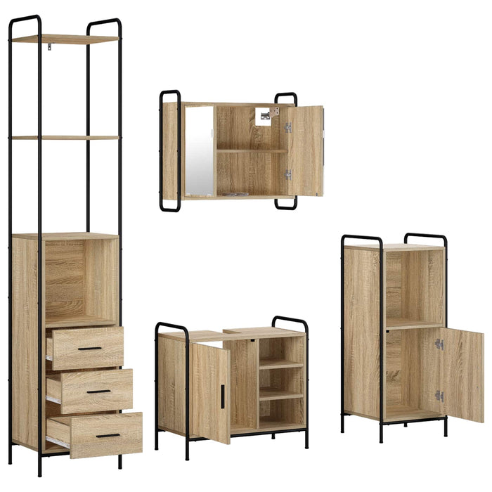 Set dulap baie 4 buc. Stejar Sonoma 40 x 36 x 200,5 cm WALTI