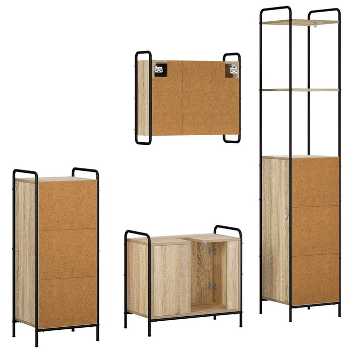 Set dulap baie 4 buc. Stejar Sonoma 40 x 36 x 200,5 cm WALTI