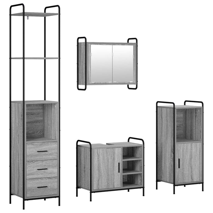 Set dulap baie 4 buc. Sonoma gri 40 x 36 x 200,5 cm WALTI