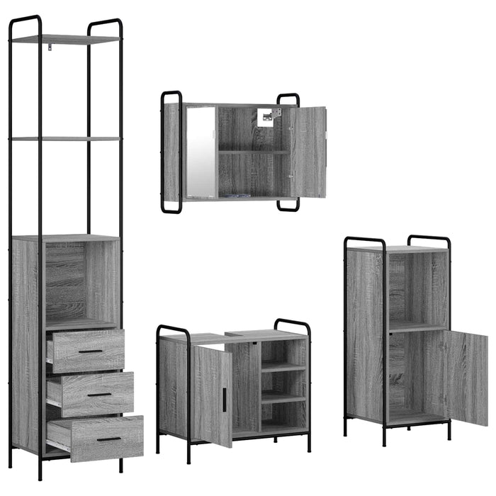 Set dulap baie 4 buc. Sonoma gri 40 x 36 x 200,5 cm WALTI