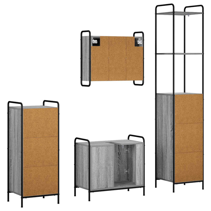 Set dulap baie 4 buc. Sonoma gri 40 x 36 x 200,5 cm WALTI