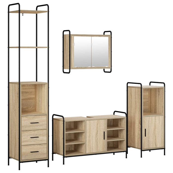 Set dulap baie 4 buc. Stejar Sonoma 40 x 36 x 200,5 cm WALTI