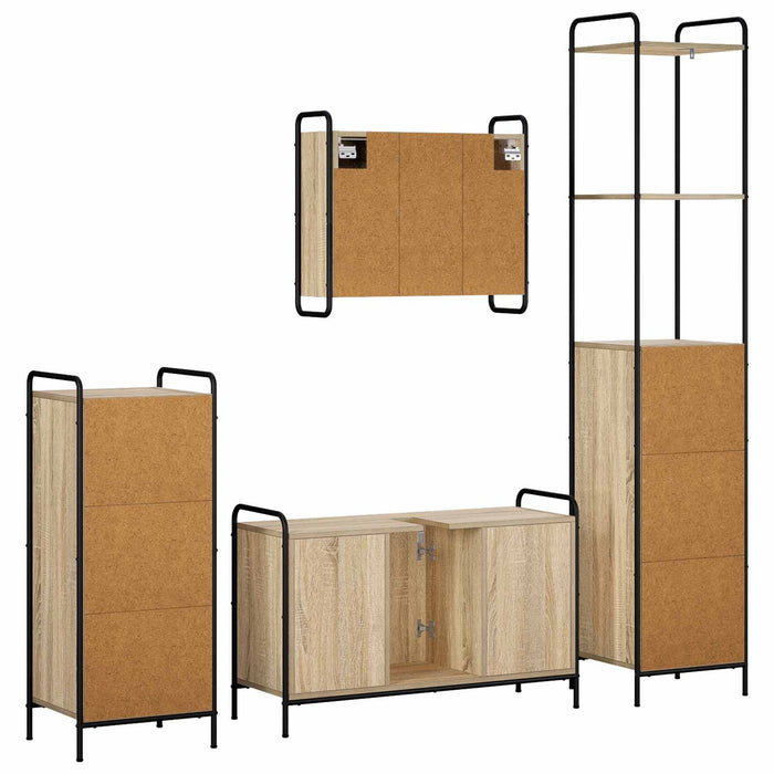 Set dulap baie 4 buc. Stejar Sonoma 40 x 36 x 200,5 cm WALTI