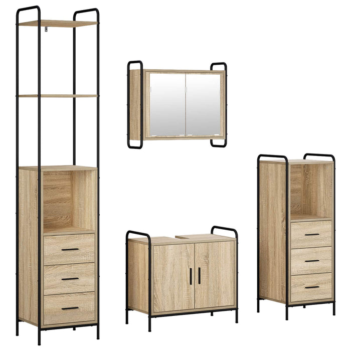 Set dulap baie 4 buc. Stejar Sonoma 40 x 36 x 200,5 cm WALTI
