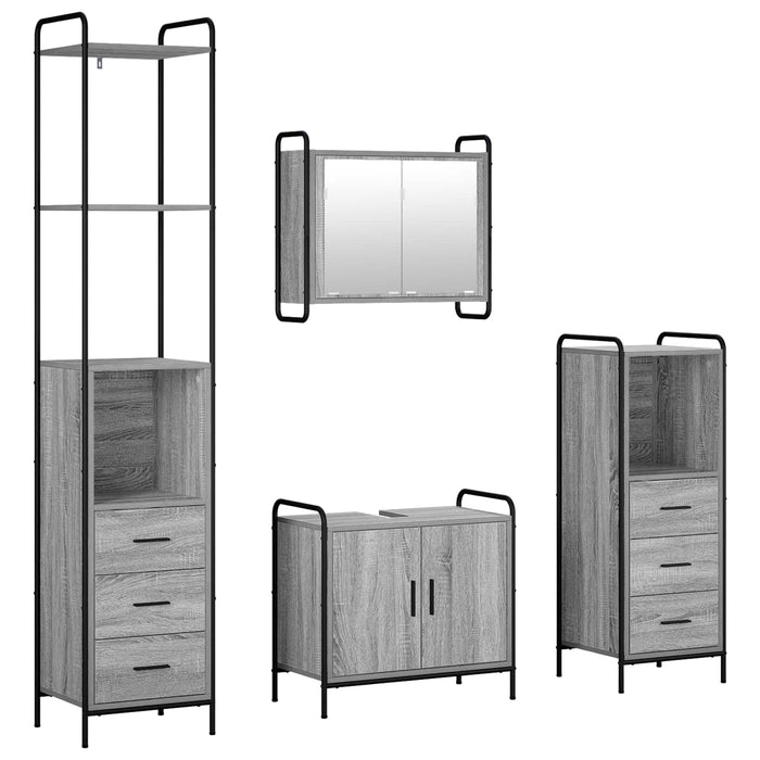 Set dulap baie 4 buc. Sonoma gri 40 x 36 x 200,5 cm WALTI