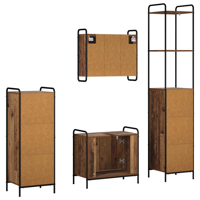 Set dulap baie 4 buc. Lemn vechi 40 x 36 x 200,5 cm WALTI