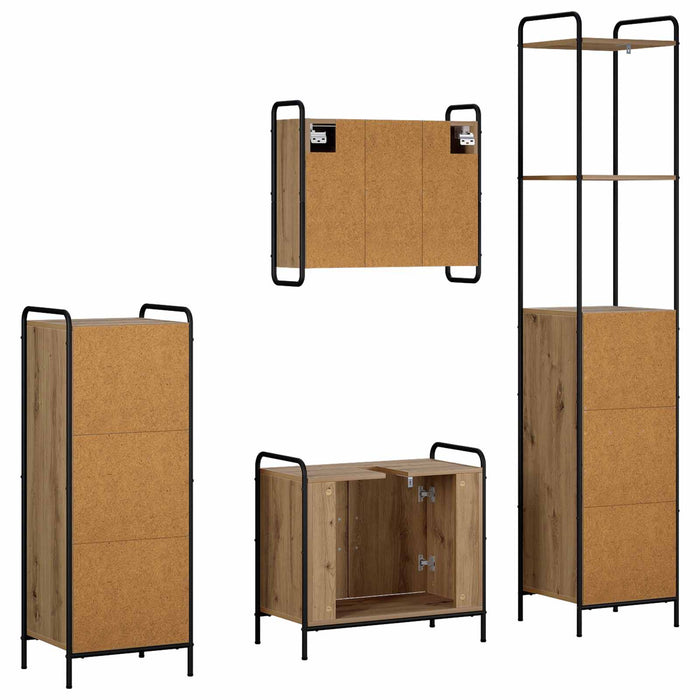 Set dulap baie 4 buc. Stejar Artizanal 40 x 36 x 200,5 cm WALTI