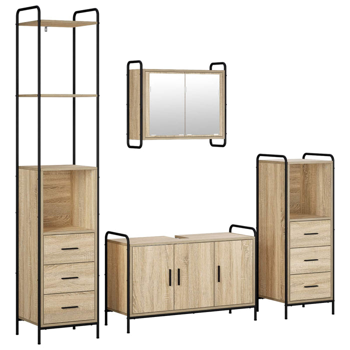 Set dulap baie 4 buc. Stejar Sonoma 40 x 36 x 200,5 cm WALTI
