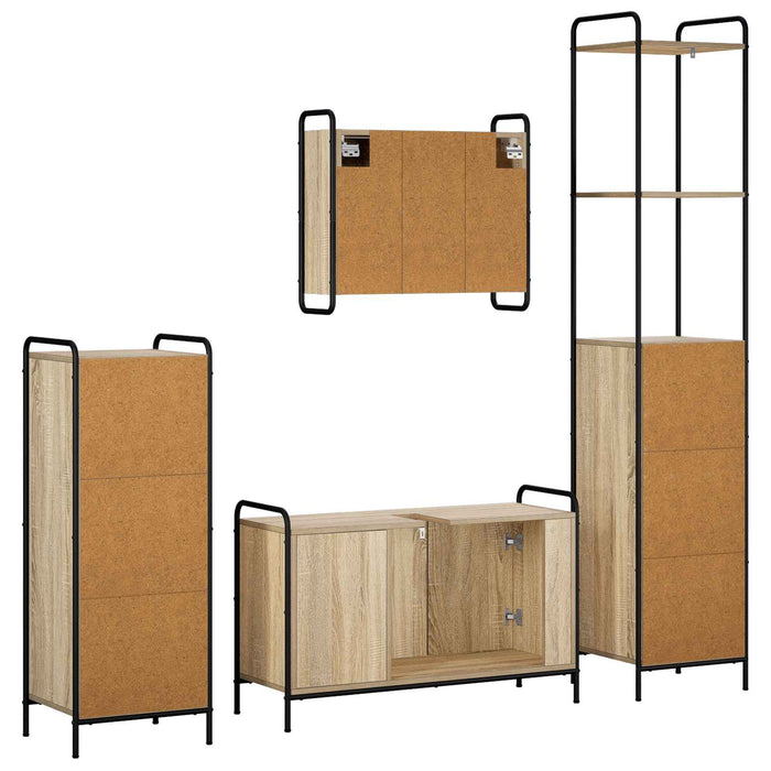 Set dulap baie 4 buc. Stejar Sonoma 40 x 36 x 200,5 cm WALTI