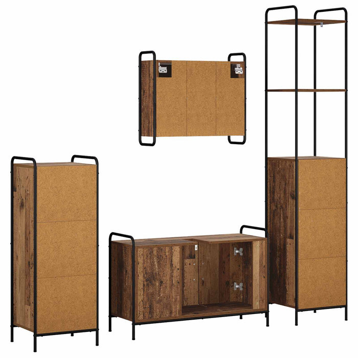 Set dulap baie 4 buc. Lemn vechi 40 x 36 x 200,5 cm WALTI