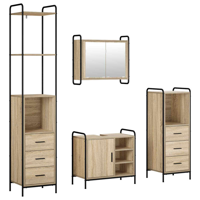 Set dulap baie 4 buc. Stejar Sonoma 40 x 36 x 200,5 cm WALTI