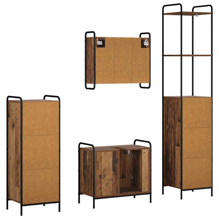 Set dulap baie 4 buc. Lemn vechi 40 x 36 x 200,5 cm WALTI