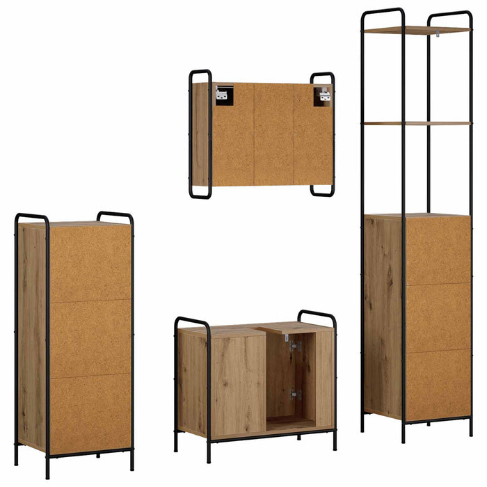Set dulap baie 4 buc. Stejar Artizanal 40 x 36 x 200,5 cm WALTI