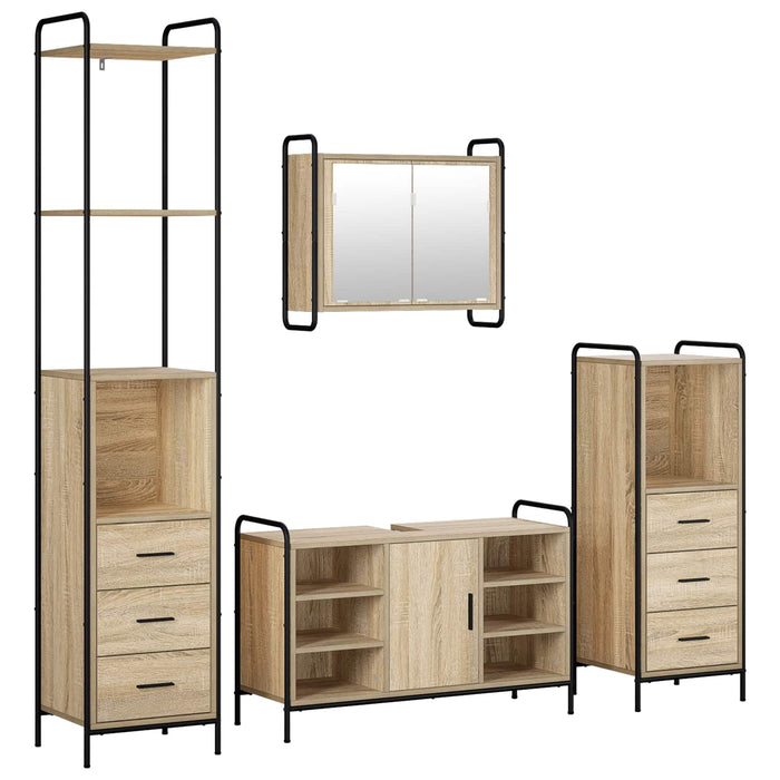 Set dulap baie 4 buc. Stejar Sonoma 40 x 36 x 200,5 cm WALTI