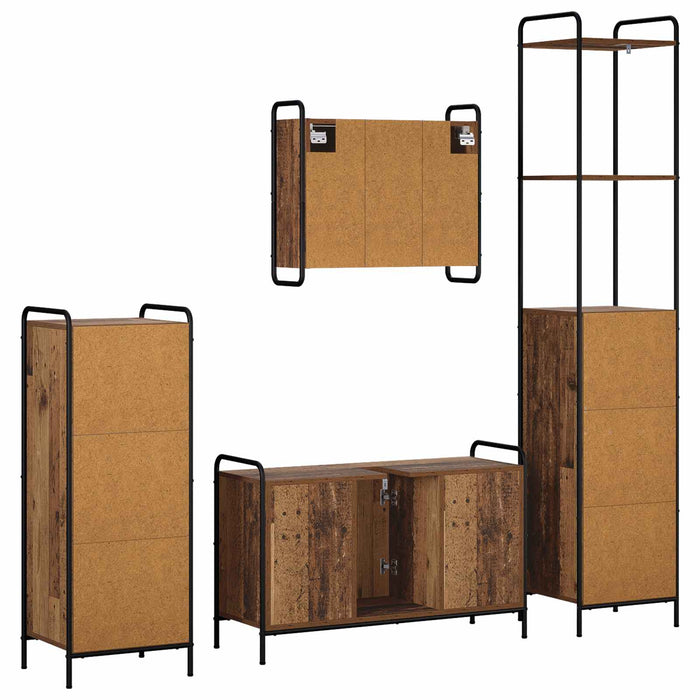 Set dulap baie 4 buc. Lemn vechi 40 x 36 x 200,5 cm WALTI