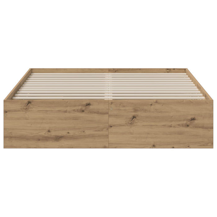 Cadru de pat cu depozitare Stejar Artizanal 150 x 200 cm WALTI