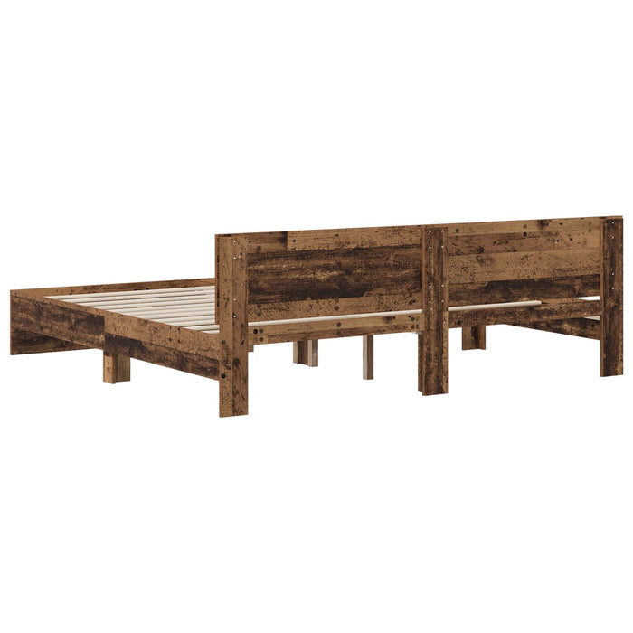 Cadru de Pat cu Tăblie Lemn vechi 200 x 200 cm Lemn prelucrat WALTI