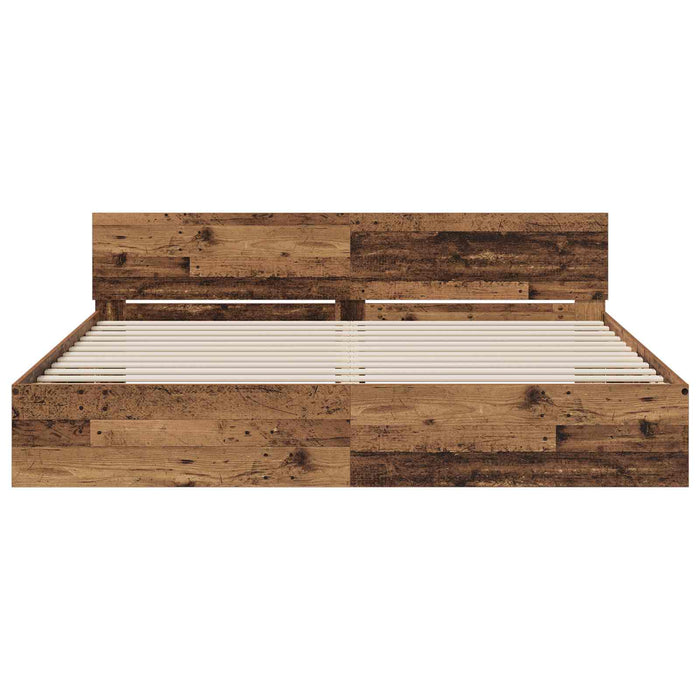 Cadru de Pat cu Tăblie Lemn vechi 200 x 200 cm Lemn prelucrat WALTI