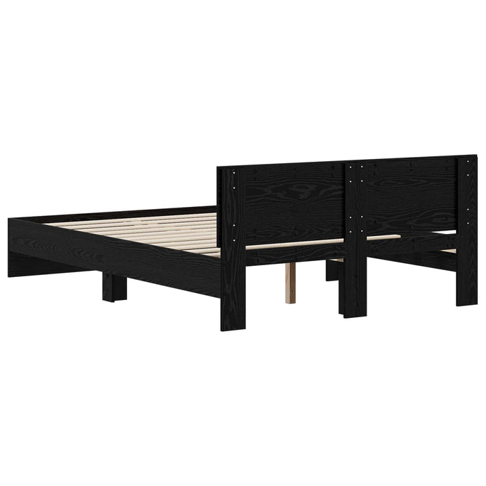 Cadru de Pat cu Tăblie Stejar Negru 120 x 200 cm Lemn prelucrat WALTI