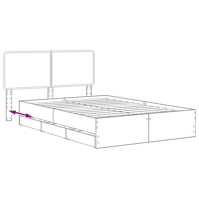 Bed Frame with Storage and Headboard Artisan Oak 120 x 200 cm WALTI