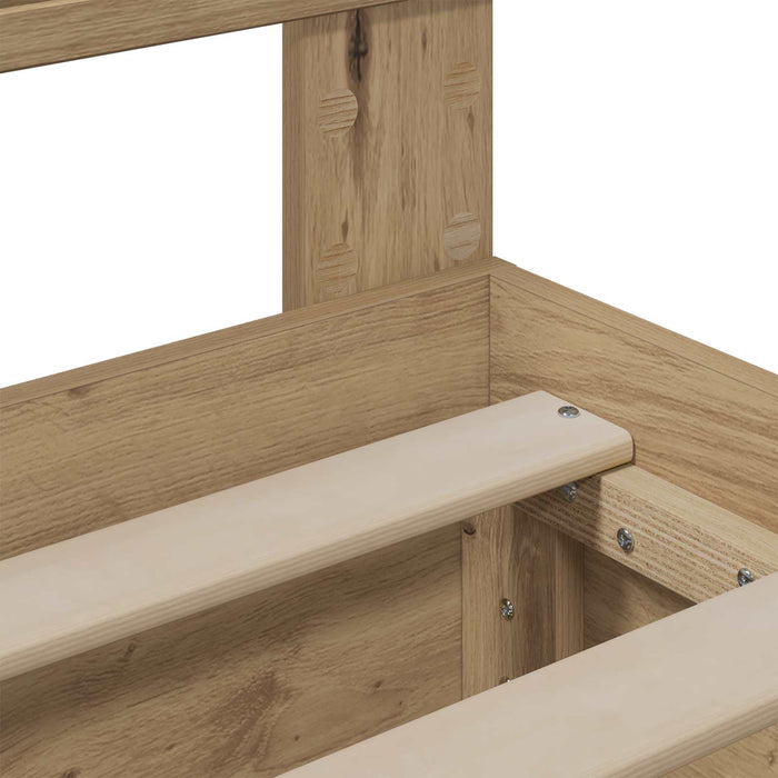 Bed Frame with Storage and Headboard Artisan Oak 140 x 190 cm - WALTI WALTI