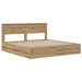Bed Frame with Storage and Headboard Artisan Oak 180 x 200 cm - WALTI WALTI