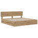 Bed Frame with Storage and Headboard Artisan Oak 180 x 200 cm - WALTI WALTI