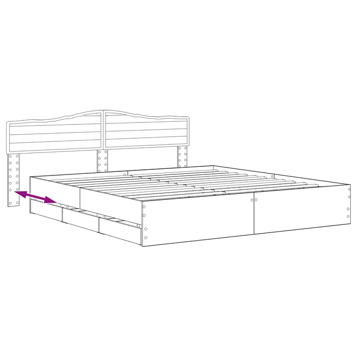 Bed Frame with Storage and Headboard Artisan Oak 180 x 200 cm WALTI