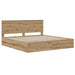 Bed Frame with Storage and Headboard Artisan Oak 180 x 200 cm - WALTI WALTI