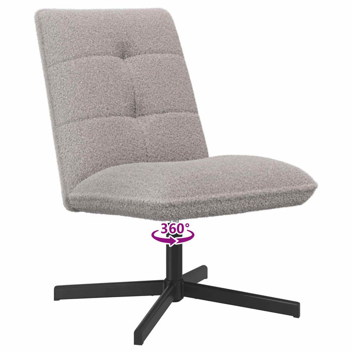 Scaun pivotant cu taburet Gri deschis Bouclé WALTI