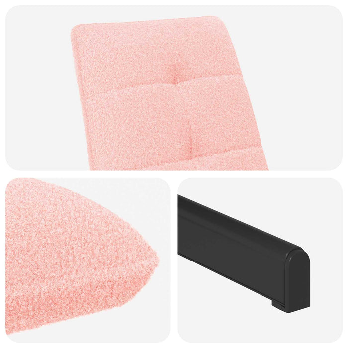 Scaun pivotant cu taburet pentru picioare Roz Bouclé WALTI