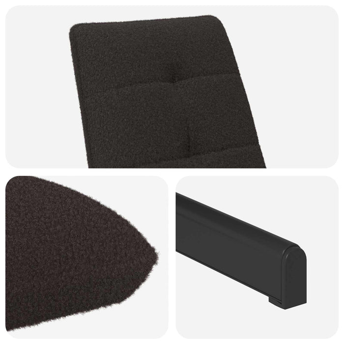 Scaun pivotant cu taburet pentru picioare Negru Bouclé WALTI