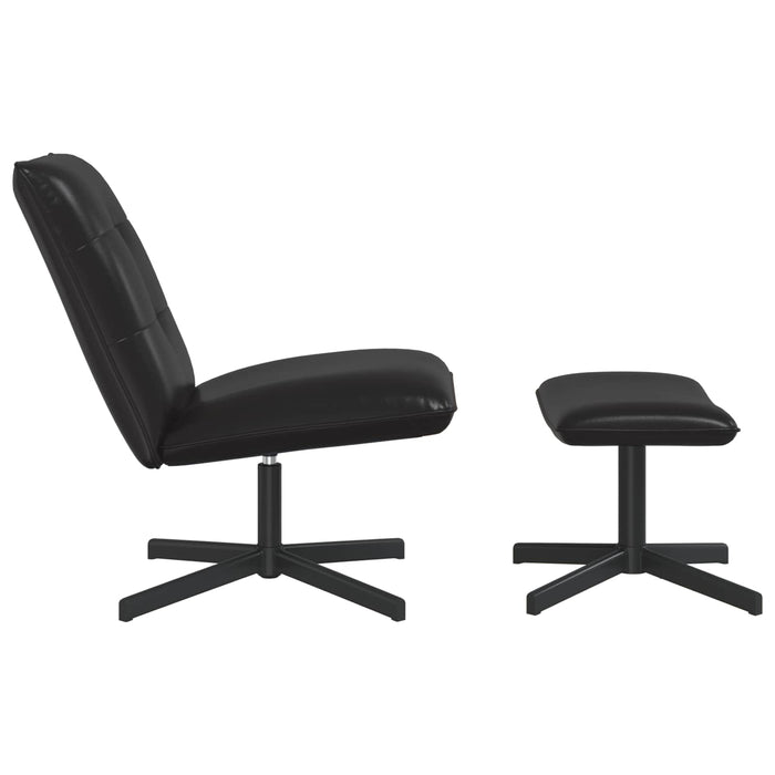 Scaun pivotant cu taburet pentru picioare Negru - WALTI WALTI