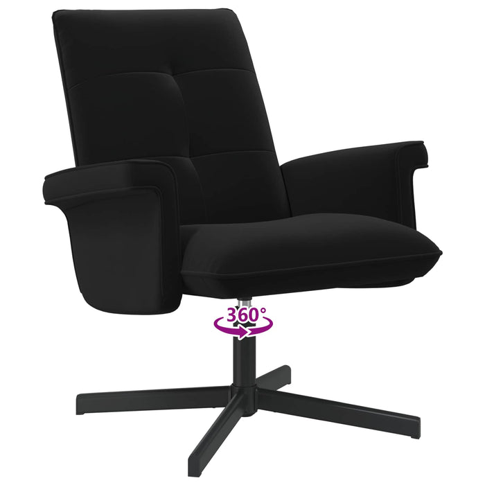 Scaun pivotant cu taburet Negru Catifea - WALTI WALTI