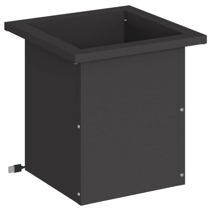 Jardinieră de grădină cu LED Negru 30 x 30 x 30 cm Oțel WALTI