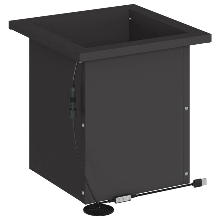 Jardinieră de grădină cu LED Negru 30 x 30 x 30 cm Oțel WALTI