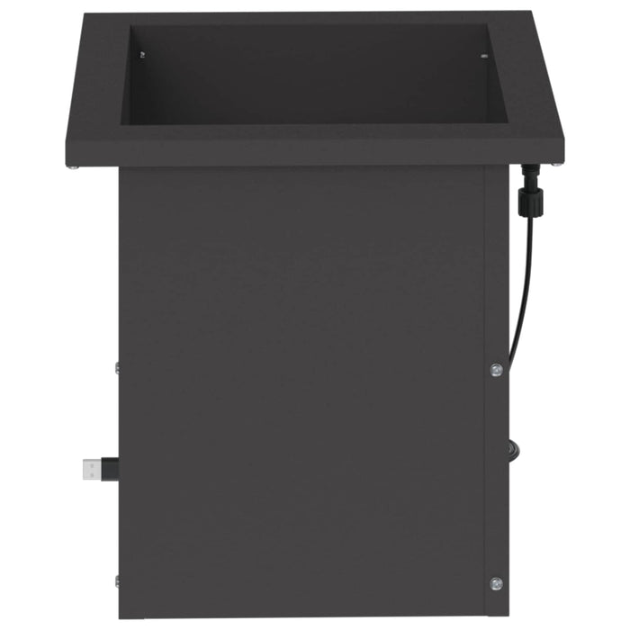 Jardinieră de grădină cu LED Negru 30 x 30 x 30 cm Oțel WALTI
