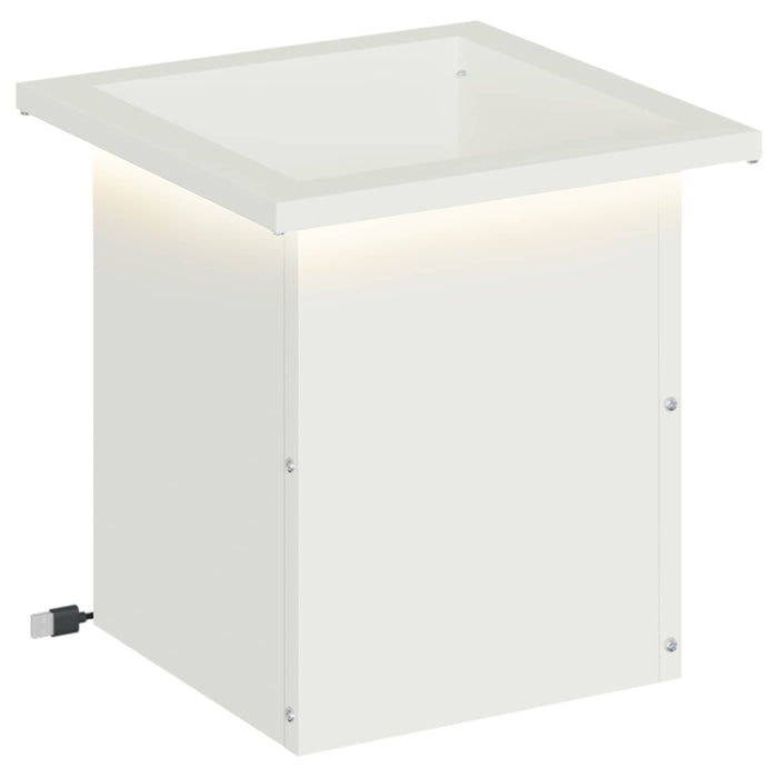 Jardinieră de grădină cu LED Alb 30 x 30 x 30 cm Oțel WALTI