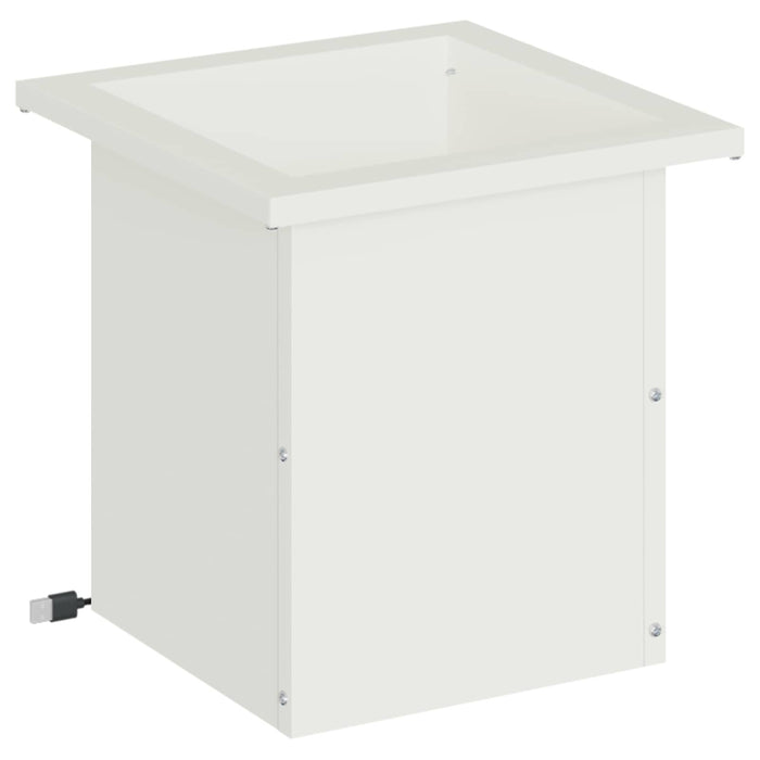 Jardinieră de grădină cu LED Alb 30 x 30 x 30 cm Oțel WALTI