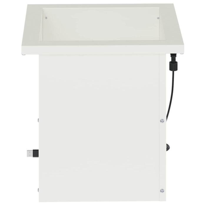 Jardinieră de grădină cu LED Alb 30 x 30 x 30 cm Oțel WALTI