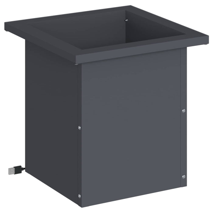 Jardinieră de grădină cu LED Antracit 30 x 30 x 30 cm Oțel WALTI