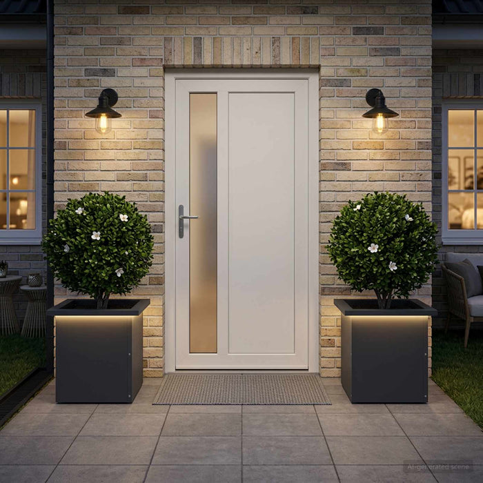 Jardinieră de grădină cu LED 2 buc. Antracit 30 x 30 x 30 cm - WALTI WALTI
