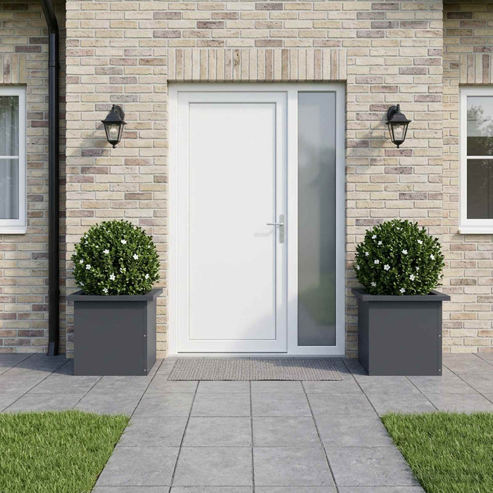 Jardinieră de grădină cu LED 2 buc. Antracit 30 x 30 x 30 cm - WALTI WALTI